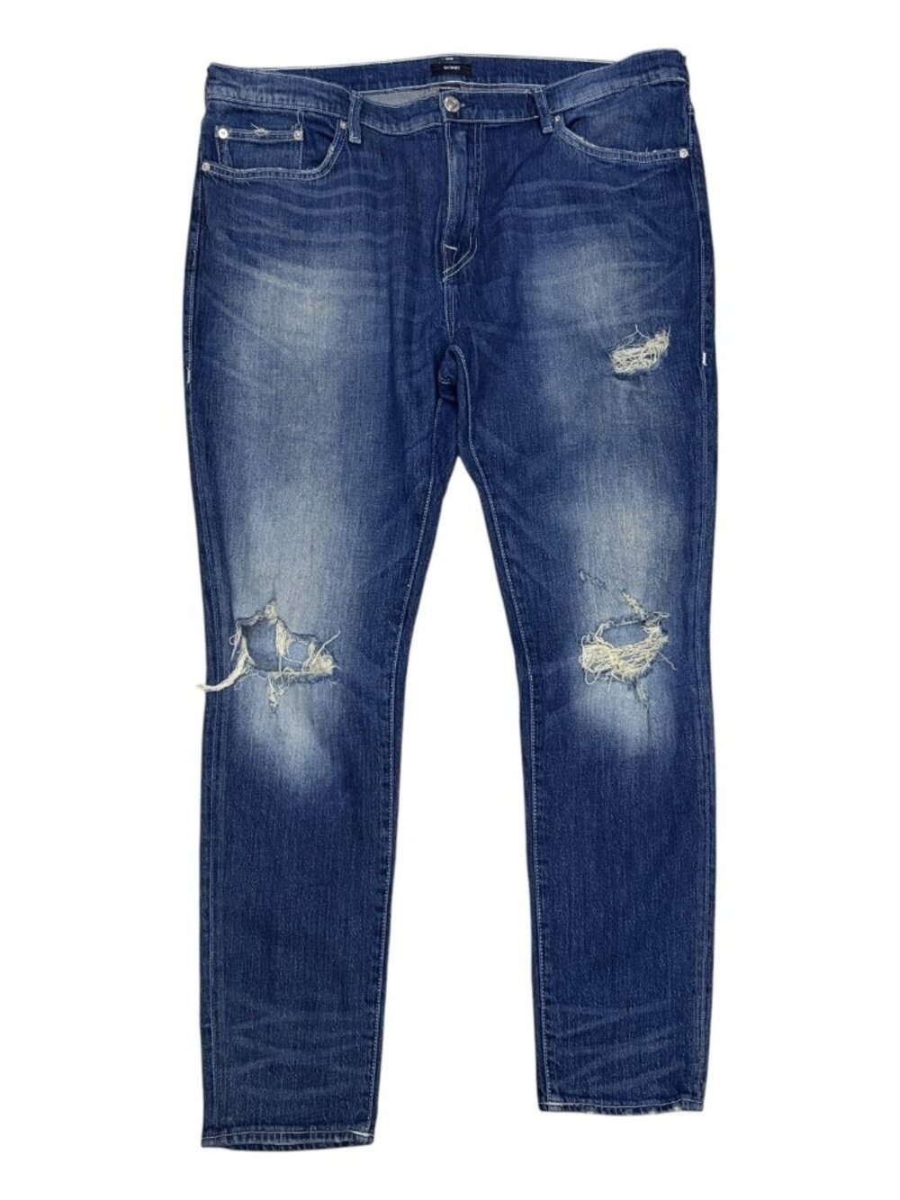 TRUE RELIGION Skinny Jeans HHBM Ripped Knee Designer Denim Pants Mens 42x34